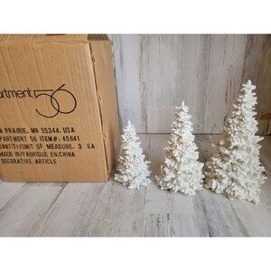 Dept 56 45641 ceramic white xmas tree glitter village set